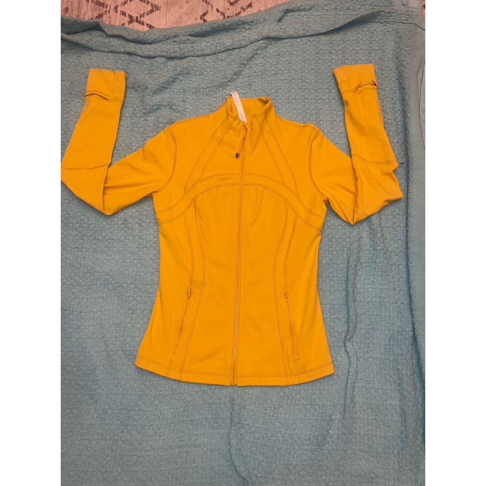 Lululemon Define Jacket Yellow Full Zip Athletic Yoga Top Size 10